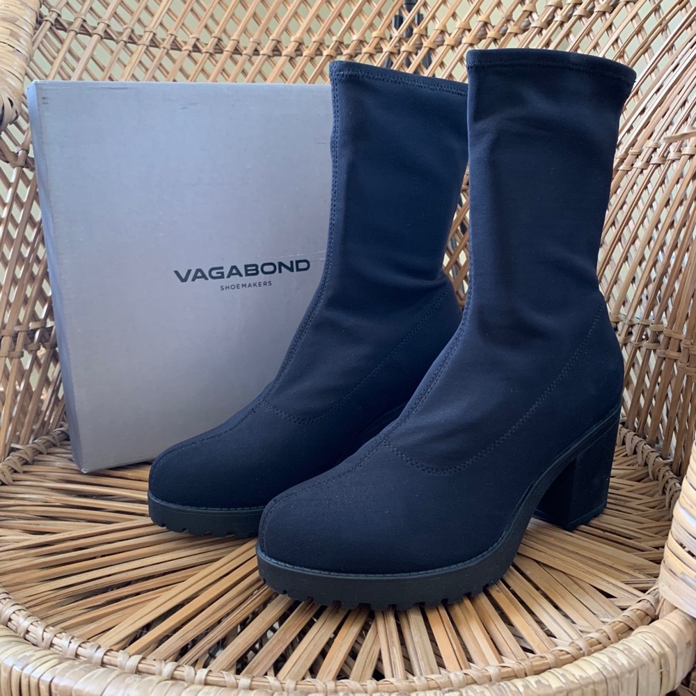 Vagabond Grace Black Sock Boots
